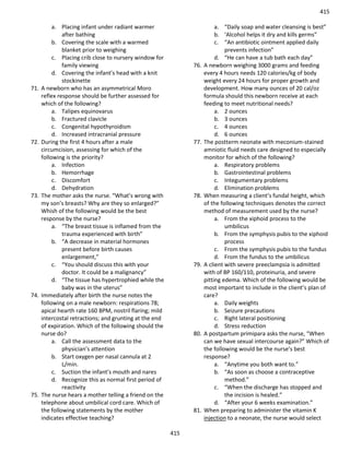 Nursing question practice case