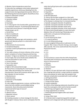Nursing question practice case