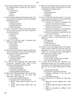 Nursing question practice case