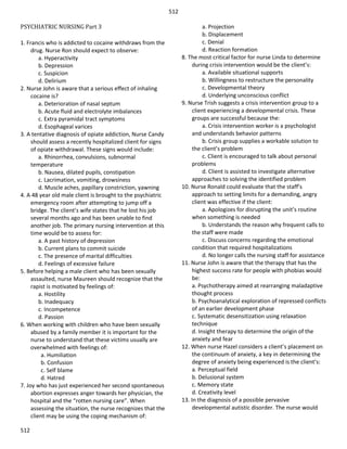 Nursing question practice case