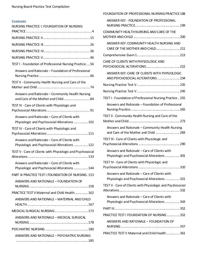 Nursing question practice case