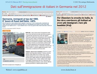 I.P.A.S.V.I. Brescia 2013 Nursing transculturale				 © 2013 Novantiqua Multimedia
Dati sull’immigrazione di italiani in Ge...