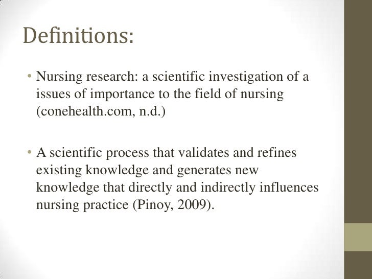 Nursing research terms