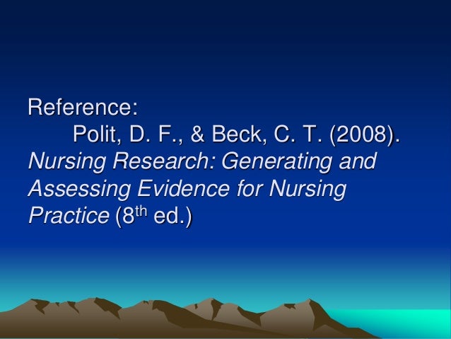 Polit and beck 2018 image