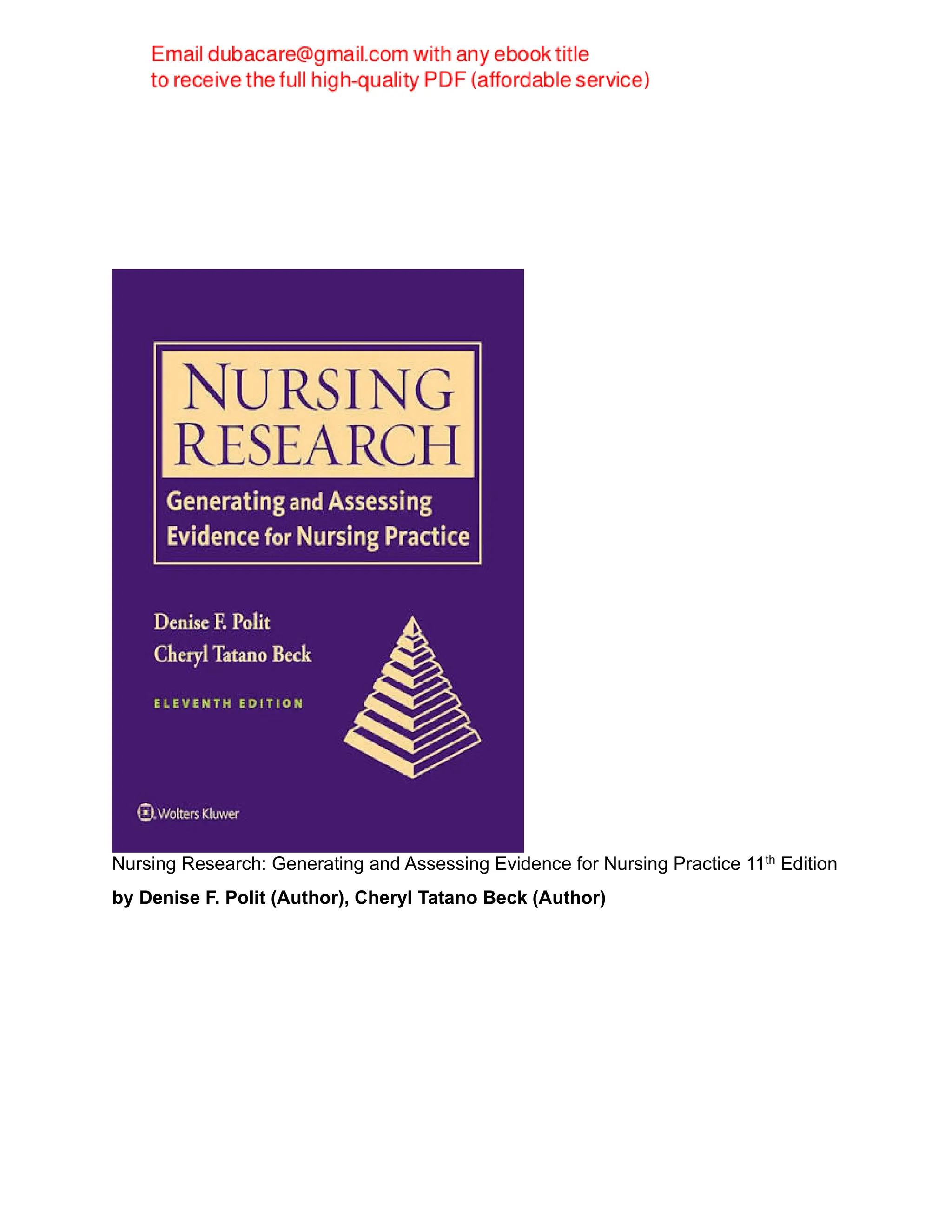 Nursing Research Generating and Assessing Evidence for Nursing