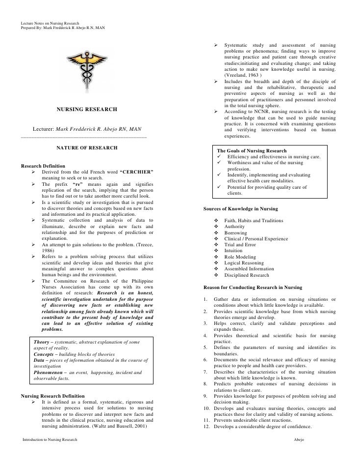 Research paper for nursing