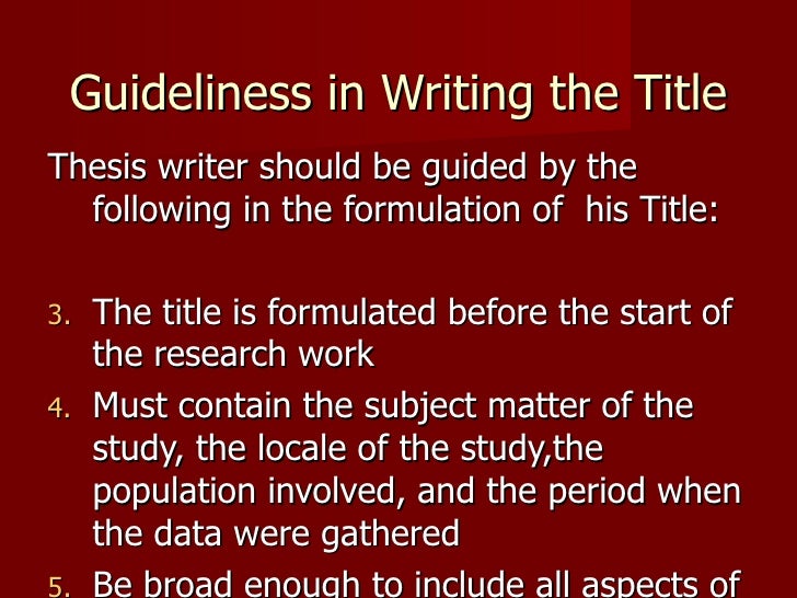 Nursing thesis title
