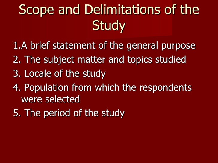 Scope delimitation study research paper