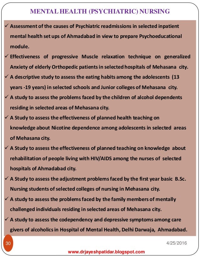 problem statement nursing research