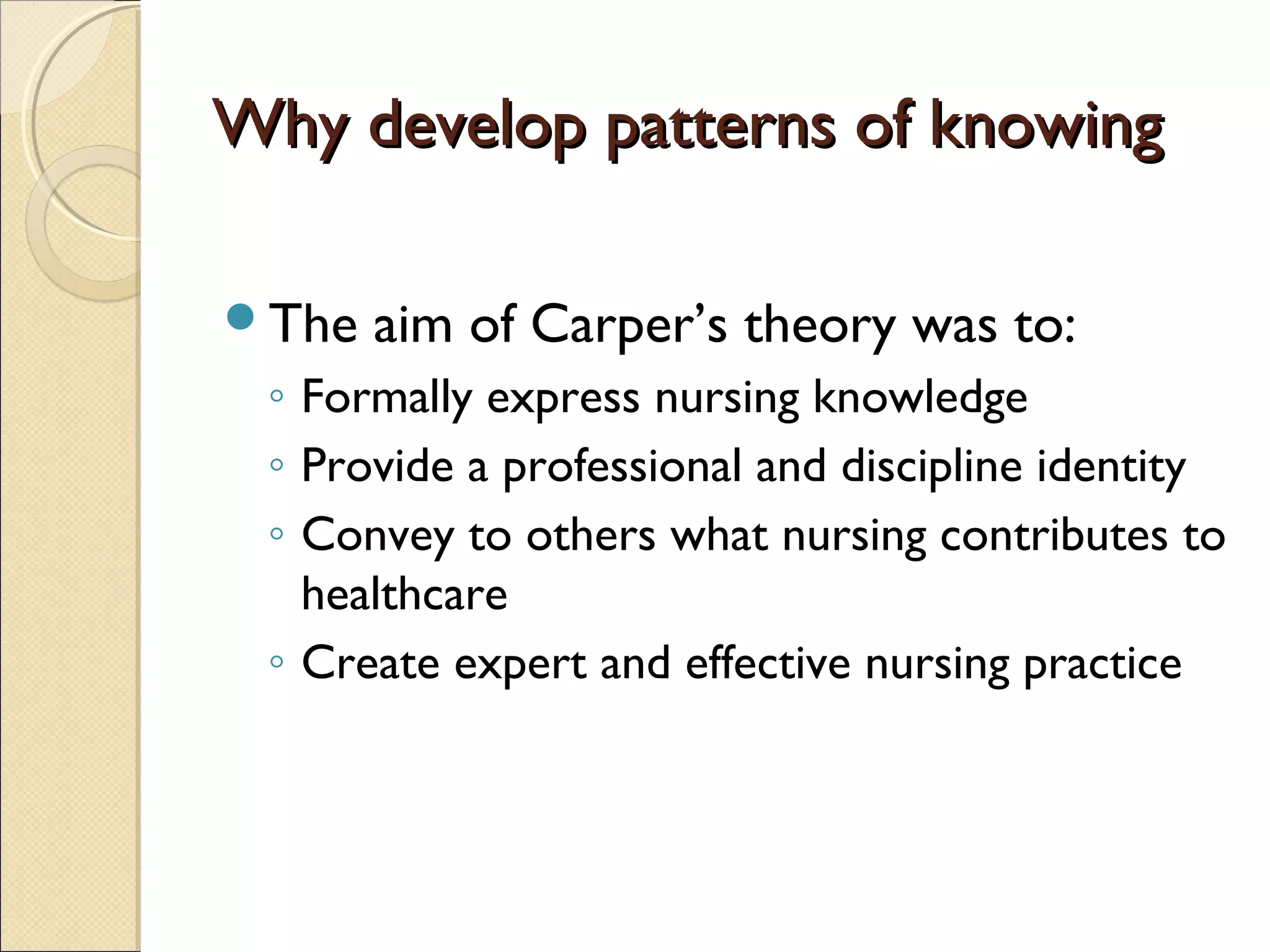 Fundamental Patterns Of Knowing In Nursing Nursings fundamental patterns of knowing | PPT