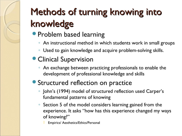 Fundamental Patterns Of Knowing In Nursing Nursings fundamental patterns of knowing | PPT