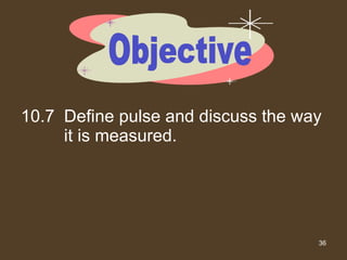 10.7 Define pulse and discuss the way it is measured. Objective 