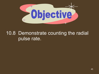 10.8 Demonstrate counting the radial pulse rate. Objective 