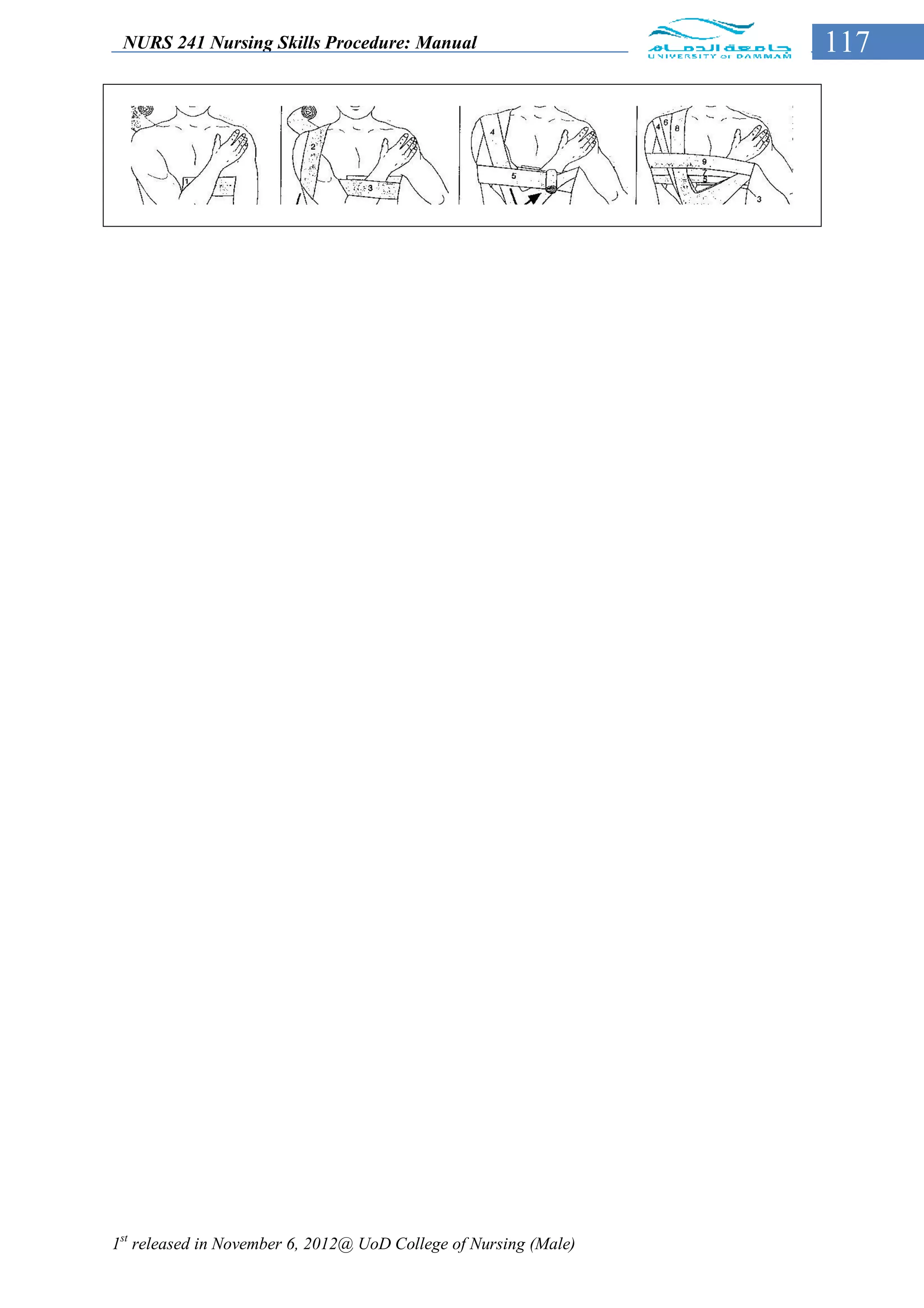 NURS 241 Nursing Skills Procedure: Manual                        117




1st released in November 6, 2012@ UoD College of Nursing (Male)
 