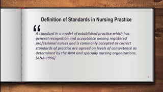 Practice Standards In Nursing