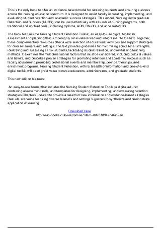 Strategies for retention of nursing students: A scoping review dissertation nursing student retention