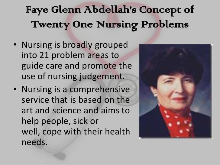 the twenty one nursing problem of faye glenn abdellah the twenty one nursing problem of faye glenn abdellah