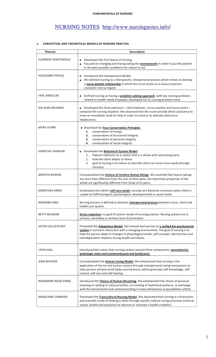 nursing theories