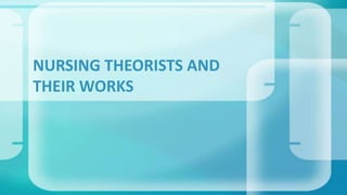 NURSING THEORISTS AND
THEIR WORKS
 