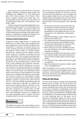 Nursing theories and practice