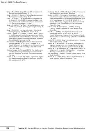 Nursing theories and practice