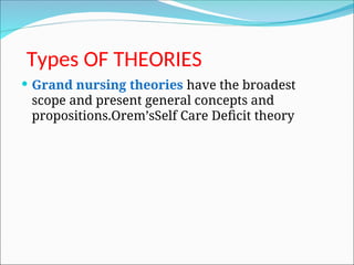 Grand Theory Examples Nursing Theory nursing power point presentation | PPT
