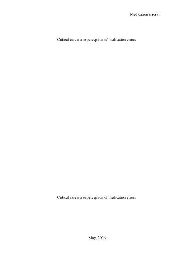 Thesis in nursing