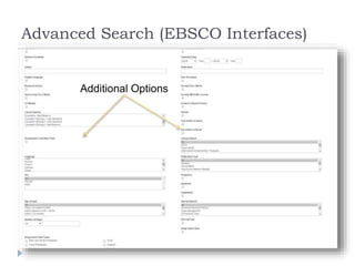 Advanced Search (EBSCO Interfaces)
Additional Options
 