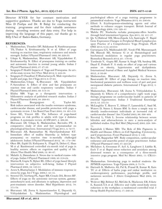 HEMATOLOGICAL, BIOCHEMICAL AND PSYCHOLOGICAL EFFECTS OF A YOGA TRAINING ...