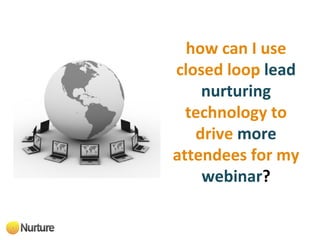 how can I use closed loop   lead nurturing   technology to drive   more  attendees for my   webinar ? 