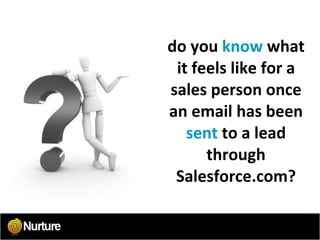 do you  know  what it feels like for a sales person once an email has been  sent   to a lead through Salesforce.com? 
