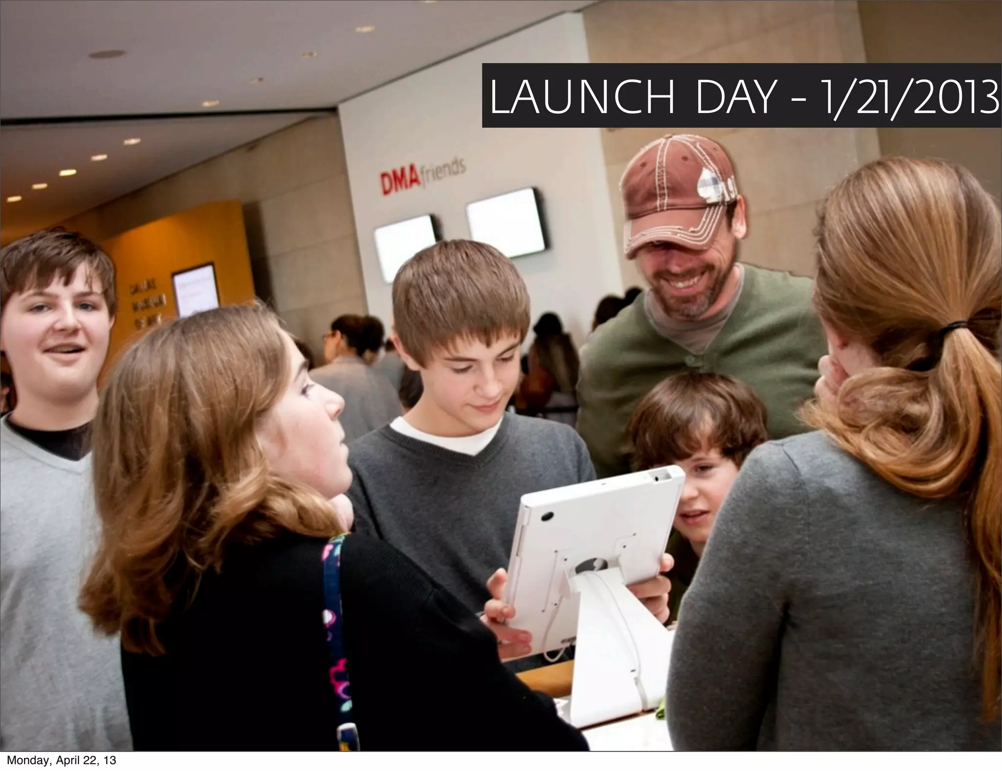 LAUNCH DAY - 1/21/2013




Monday, April 22, 13
 