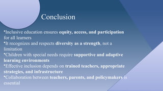Nurturing Inclusion: Strategies for Educating Children with Special ...