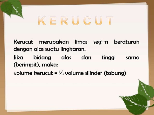 Volume Kerucut | PPTX