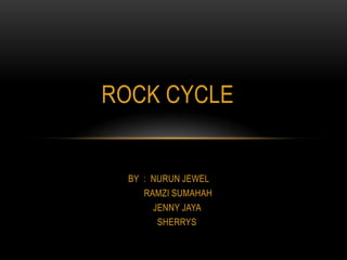 ROCK CYCLE


  BY : NURUN JEWEL
     RAMZI SUMAHAH
       JENNY JAYA
        SHERRYS
 