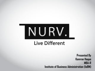 Live Different
Presented By
Kamran Haque
MBA-R
Institute of Business Administration (IoBM)
 