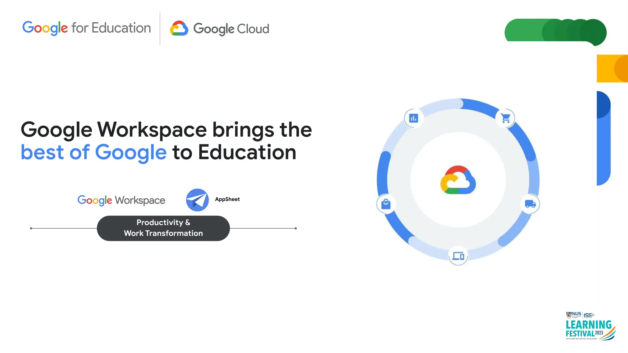 Google Workspace brings the
best of Google to Education
AppSheet
Productivity &
Work Transformation
 