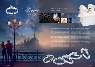 Verlobung    Meisterliches Handwerk als Ausdruck
                             tiefster Gefühle.




                            Die Moments Collection verleiht tiefsten         Das Wort Capolavoro bedeutet “Meisterwerk”
                            Gefühlen eine Sprache: Es ist die                und gilt zugleich als Credo des Hauses. Diesem
                                                                                            eich
                            Sprache der Liebe. Sie dient als Symbol          Grundverständnis entsprechend vereint ein jedes
                                                                                            dnis
                            für alle unvergesslichen Momente, vom            Meisterstück das präzise Handwerk höchster
                            Kennenlernen über die Verlobung, Heirat,         Goldschmiedekunst mit der virtuosen Lebendigkeit
                                                                                           ekunst
                            Familiengründung sowie Jubiläen und alle         italienischer Lebensart. Die Anfertigung erfolgt
                                                                                                                      e
                            weiteren ganz persönlichen Highlights im         ausschließlich in den eigenen Manufakturen. Jede
                                                                                          h                Man
                            Leben. Sie umschließt Freundschaftsringe,        Kollektion ist das Ergebn einer gewachsenen
                                                                                           t      Ergebnis
                            Verlobungsringe, Eheringe, Memoireringe,         Unternehmenskultur und wird mit Leidenschaft
                                                                                          nskul
                            Vorsteckringe, zweite Eheringe. Darüber hinaus   und Konsequenz von Meisterhand erschaffen.
                            gibt es besonderen Familienschmuck, der die      Mit einem Versprechen, welches Frauen auf der
                            Bedeutung der Liebe zwischen Mutter und          ganzen Welt in ihrer Passion zu CAPOLAVORO-
                            Tochter, Vater und Sohn und die der Großeltern   Schmuck vereint: Pure elegance. Pure style. Pure
                            zu den Kindern und Enkeln unterstreichen         masterpiece.
                            kann. Die Magie des Augenblicks. Festgehalten
                                                 Augenblicks.
                                                  u
                            in einem Schmuckstück.




13 MOMENTS BY                                                                                                   MOMENTS BY      14
 