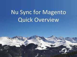 Nu Sync for Magento
Quick Overview
 