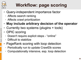 Workflow: page scoring
                               Query-independent importance factor
                           •   A...