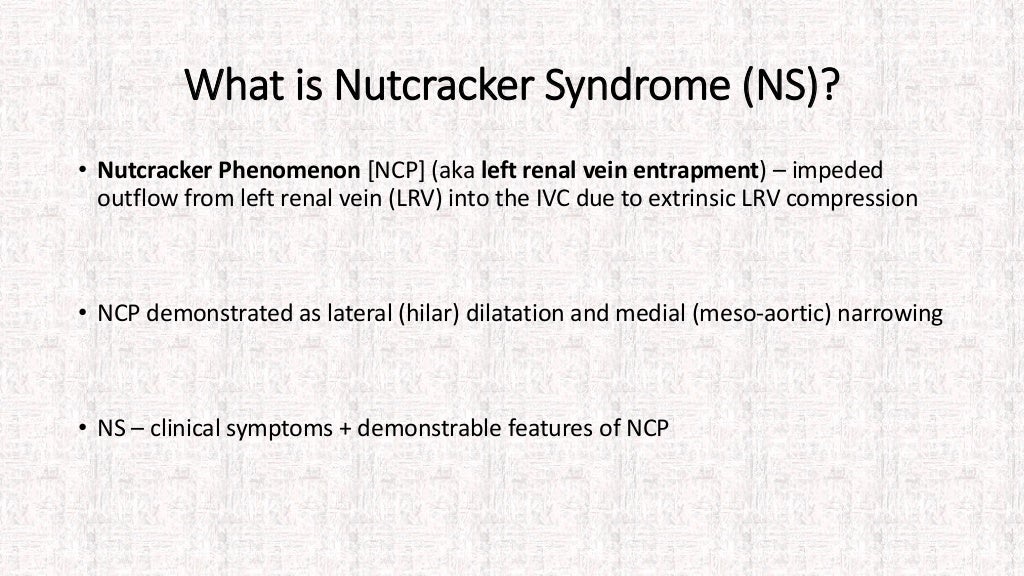 Nutcracker syndrome