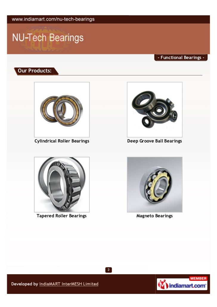 NUTECH BEARINGS, Chennai, Functional Bearings