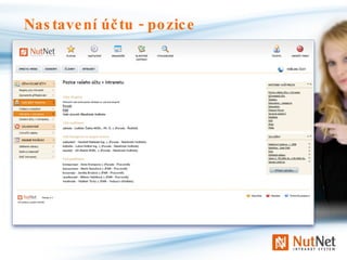 Nastavení účtu - pozice  