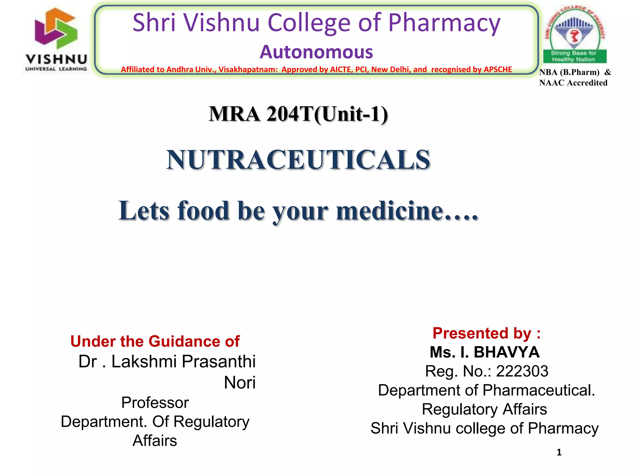 Scope of Nutraceuticals PPT