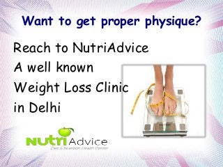 Want to get proper physique?
Reach to NutriAdvice
A well known
Weight Loss Clinic
in Delhi
 