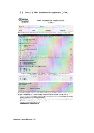 Documento Técnico GNEAUPP NºXII
6.2 Anexo 2. Mini Nutritional Assessment (MNA)
 