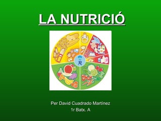 LA NUTRICIÓ Per David Cuadrado Martínez 1r Batx. A 