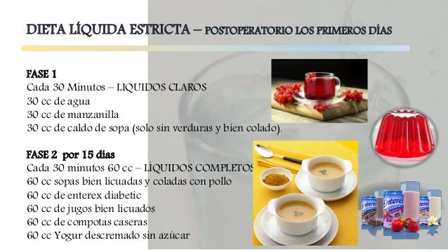 Dieta liquida amplia o normal y estricta Dieta liquida amplia o normal y estricta