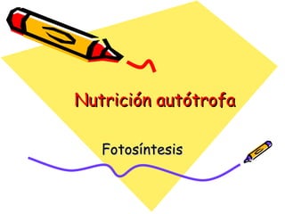 Nutrición autótrofa Fotosíntesis 