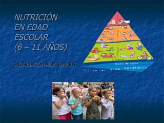 NUTRICIÓN EN EDAD  ESCOLAR (6 – 11 AÑOS) ENCARNACIÓN ALBA TAMARIT 